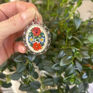 Vintage Italian Micro Mosaic Pendant